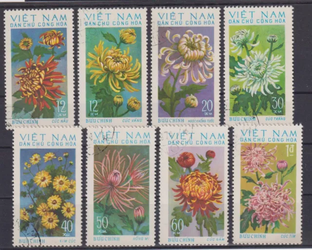 Vietnam: Nr. 763-770 gestempelt / Chrysanthemen 1974