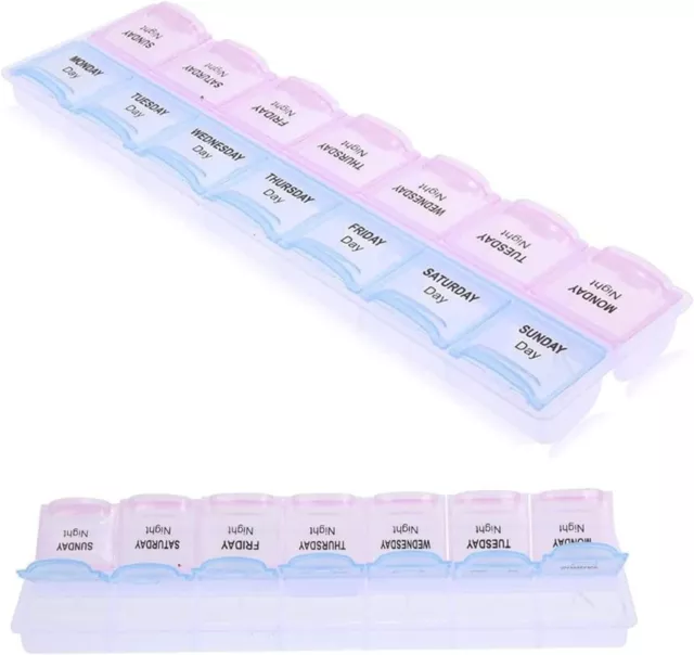 7 Day & Night Weekly Daily Pill Box Organiser Tablet Medicine Storage Dispenser