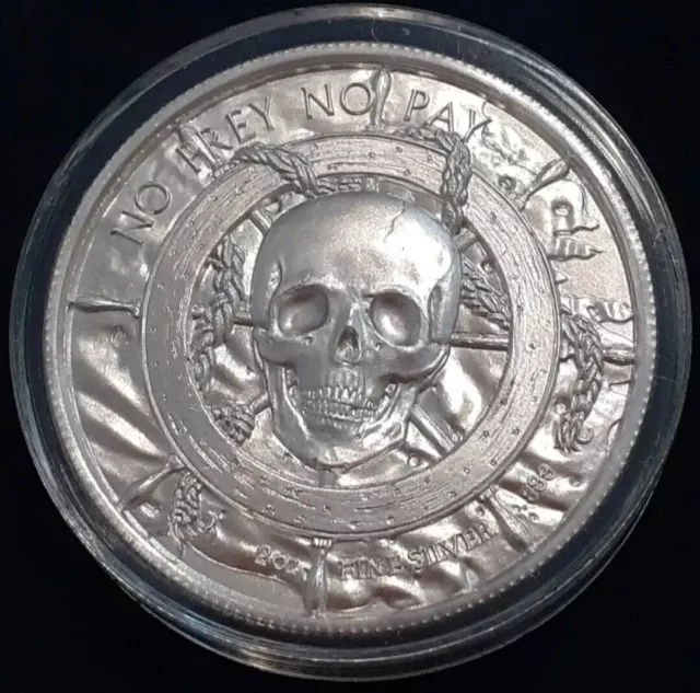 Privateer Series **The Siren Mermaid** Ultra High Relief 2 Oz .999 Silver Round 3