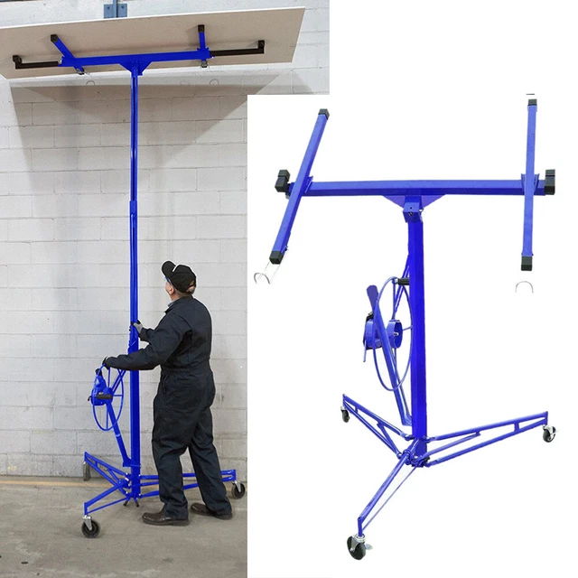 11Ft Drywall Lift Hoist Plaster Board Panel Sheet Heavy Duty Lift With Wheels