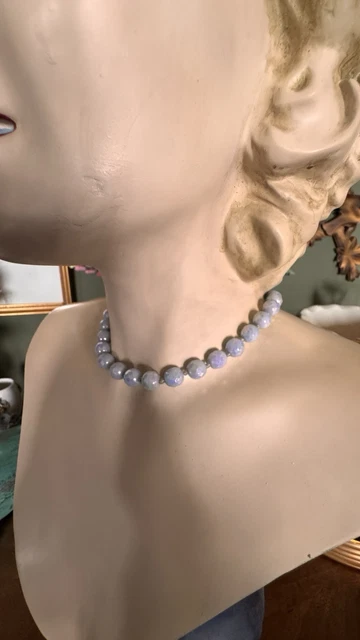 Collier Ancien En Cristal à Facettes Irisées - Longueur 45 Cm, Occasion, Style Vintage