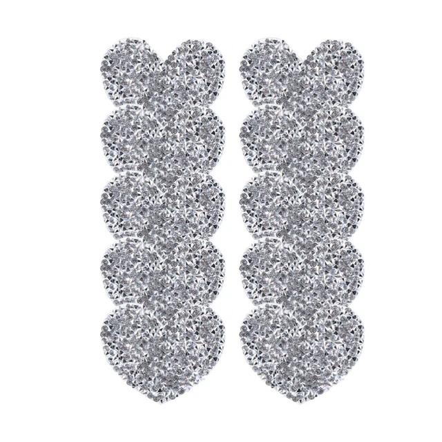 10 pz colla diamantata calda a forma di cuore trapano in resina strass giacche argento