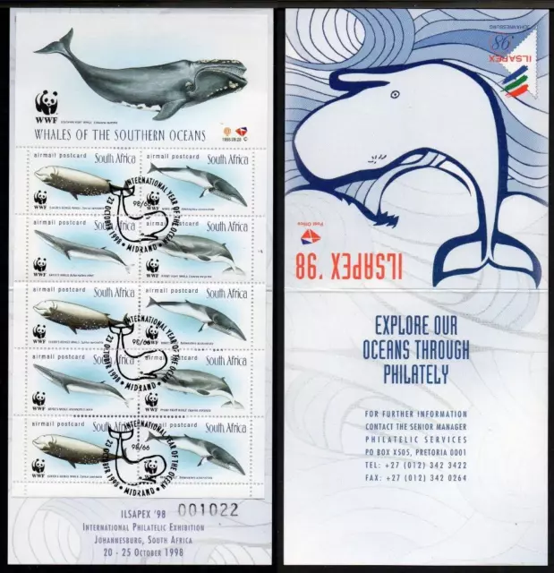 SOUTH AFRICA USED/CTO 1998 Whales of the Southern Oceans Booklet