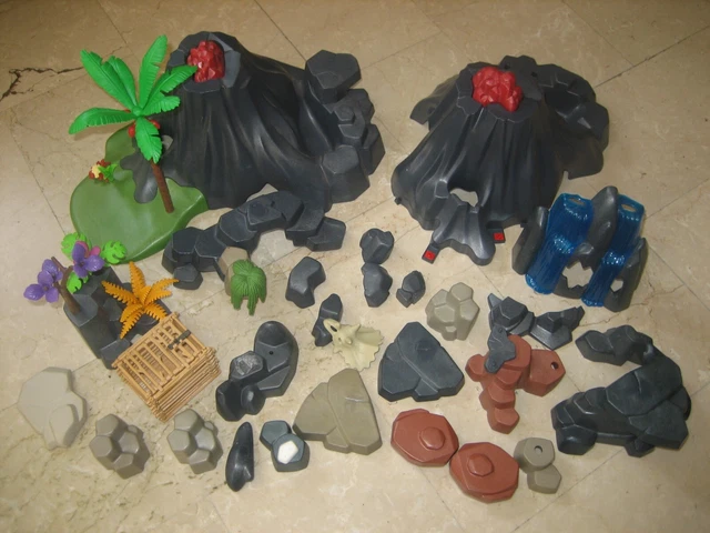Pièces Détachées Playmobil 70342 - Végétaux Avec Rocher Pour Décor Zoo - Occasion, Pour Collection