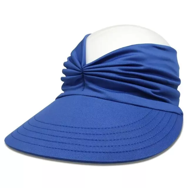Blue Fashion Women Sun Protective Visor Hat UV Shielding Adjustable Beach Hat
