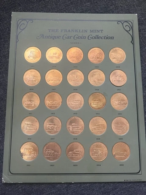 FRANKLIN MINT ANTIQUE CAR COIN COLLECTION SERIES 1 BRONZE Coins YOU