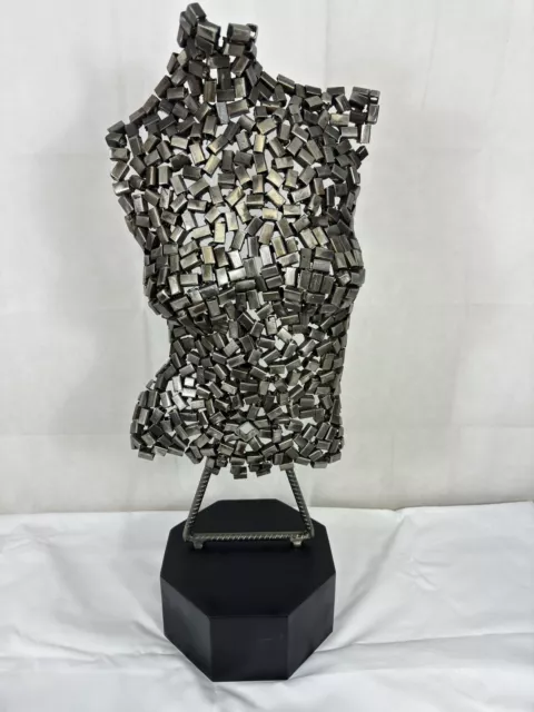 abstract sculpture Metallic torso of woman, metal sculpture of a woman 3