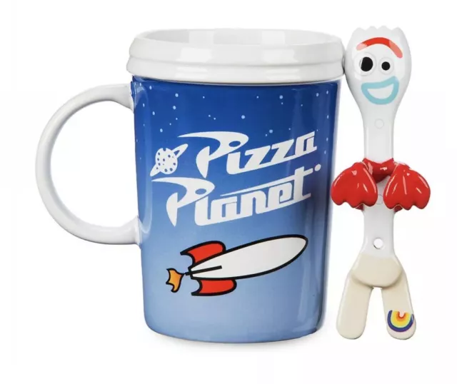 New Disney Store Pizza Planet Mug and Forky Spoon Set Toy Story 4 Pixar