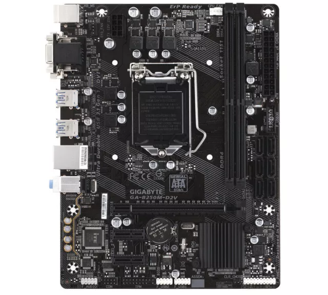 GIGABYTE GA-B250M-D2V Motherboard Intel B250 LGA 1151 DDR4 M-ATX VGA DVI Core