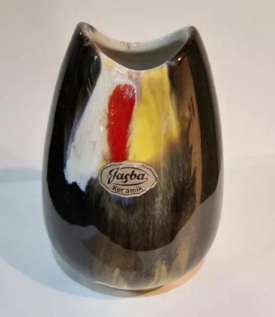 Jasba Keramik Mid Century West German Drip Glaze Vase