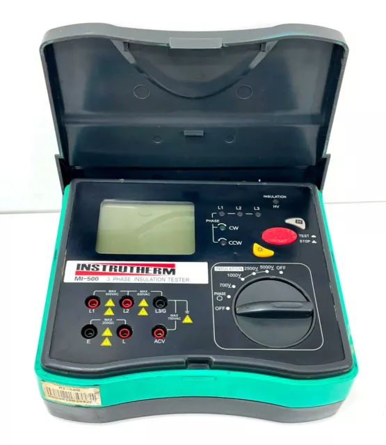 Instrutherm MI-500 3 Phase Insulation Tester Megohmmeter Digital Portable