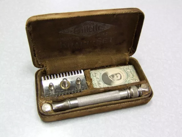 Gillette Serial #G211948 1918 US Army WWI Military Khaki DE Safety Razor Set