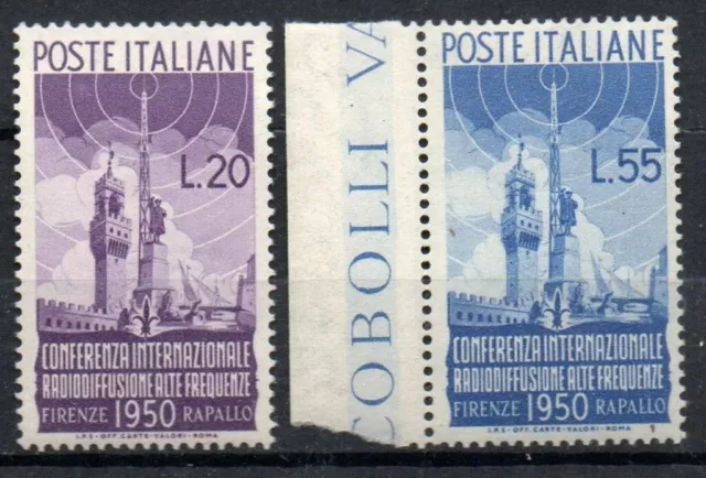 1950 Italia Repubblica "Radiodiffusione" Serie Valori Nuovo Mnh**