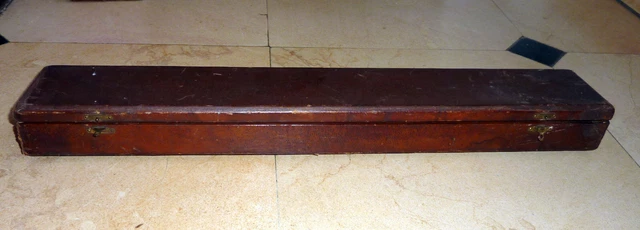 Coffret boite étui cuir ancien XIXepour  instrument de musique 