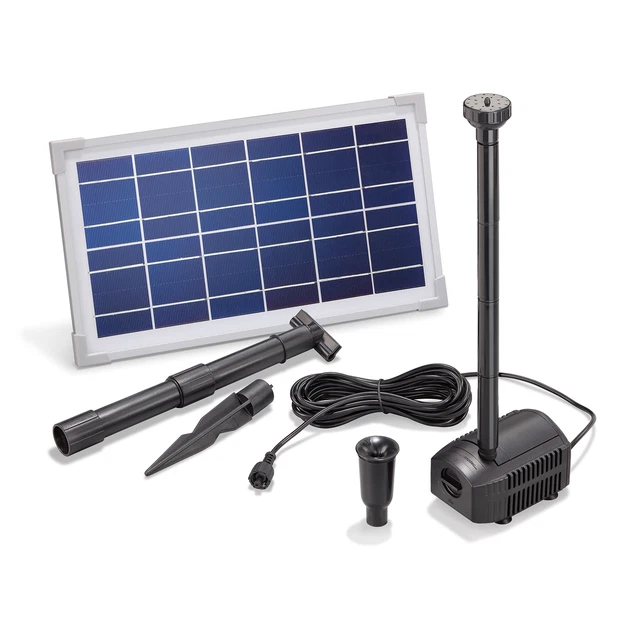 SOLAR TEICHPUMPE 8W 380l/h Solarpumpe Gartenteich Springbrunnen esotec