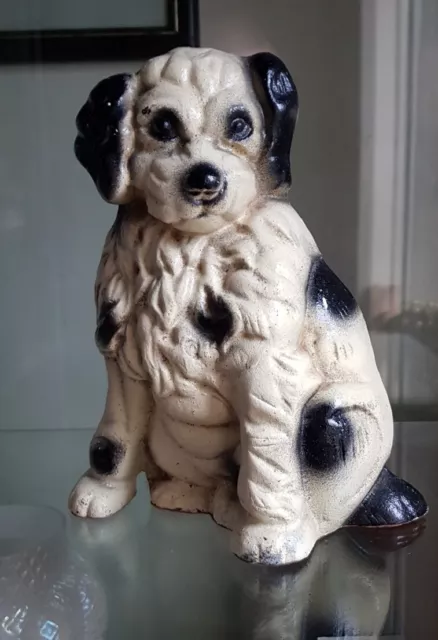 Antiguo Vintage Pintado Hierro Fundido Cavalier King Charles Spaniel 7,5" Parada de Puerta para Perro