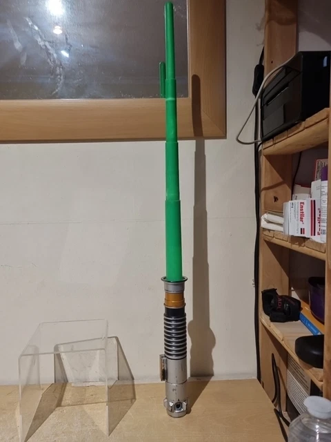 Star Wars Green Lightsaber Retractable Hasbro 2015 Luke Skywalker (F4)