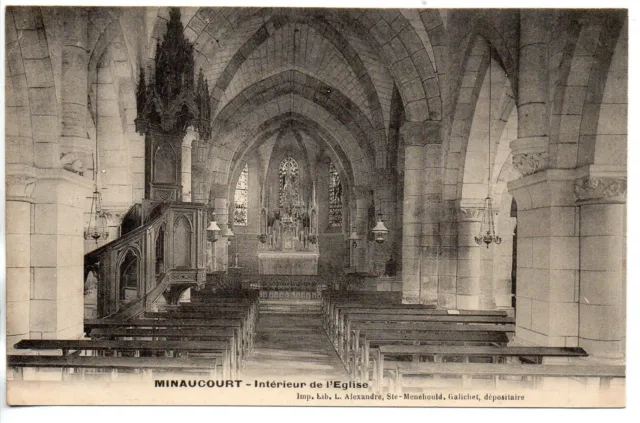 MINAUCOURT - Marne - CPA 51 - l'église - l' interieur