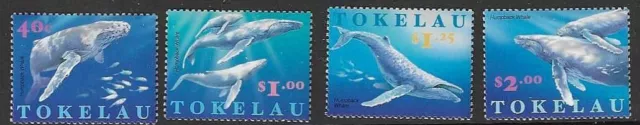 TOKELAU SG259/62 1997 HUMPBACK WHALES MNH (m)