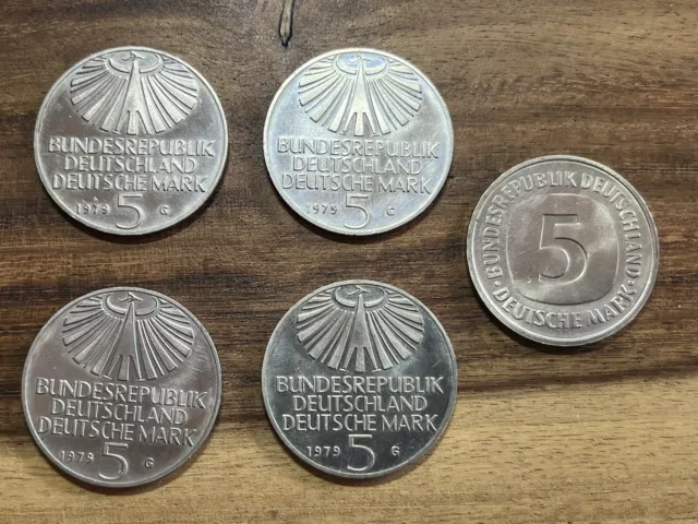 Konvolut 5 DM 2DM 1DM 50 Pfennig 10 Pfennig 5 Pfennig 2 Pfennig 1 Pfennig BRD