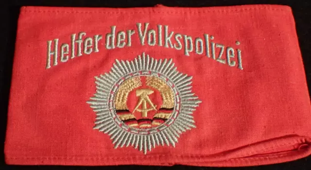 Cold War East Germany DDR 'Helfer der Volkspolizei' Armband Brassard GDR Police