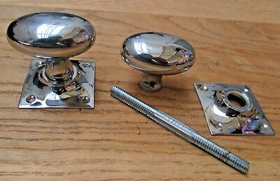 OVAL ON SQUARE BACKPLATE- Traditional Victorian style lever mortice rim knobs