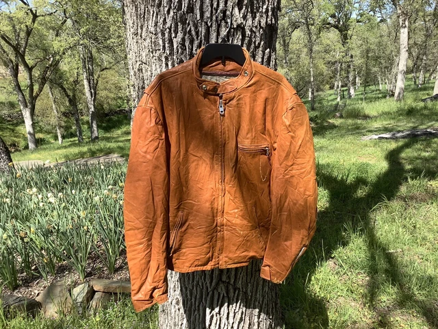 COOL VTG Men’s 48 SCHOTT 141 or 641 Cognac Leather Cafe Racer Motorcycle Jacket COOL VTG Men’s 48 SCHOTT 141 or 641 Cognac Leather Cafe Racer Motorcycle Jacket