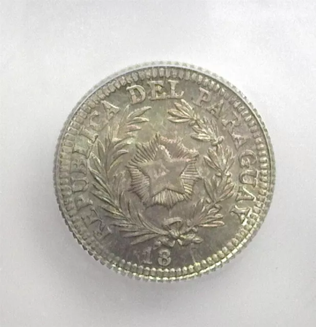 Paraguay 18Xx Silver 20C On Argentina 20C Icg Ms65 Km#27 Paraguay Pattern Die*
