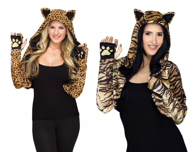 Cheetah Tiger Shrug Adult Costume Accessory