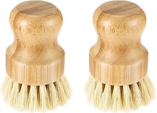 NUZAMAS Spülbürste Aus Holz - 2 Stück Natur Sisal Bürsten Für Küche & Haushalt