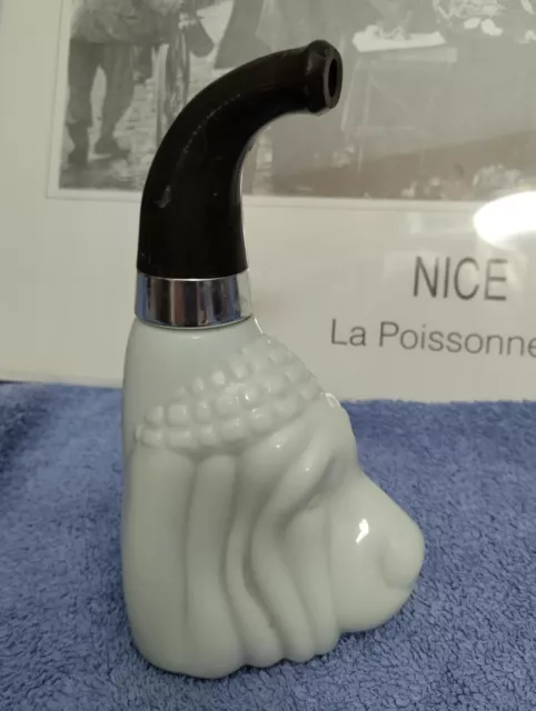 ancien flacon opaline AVON pipe tête de chien vintage collection - plein -