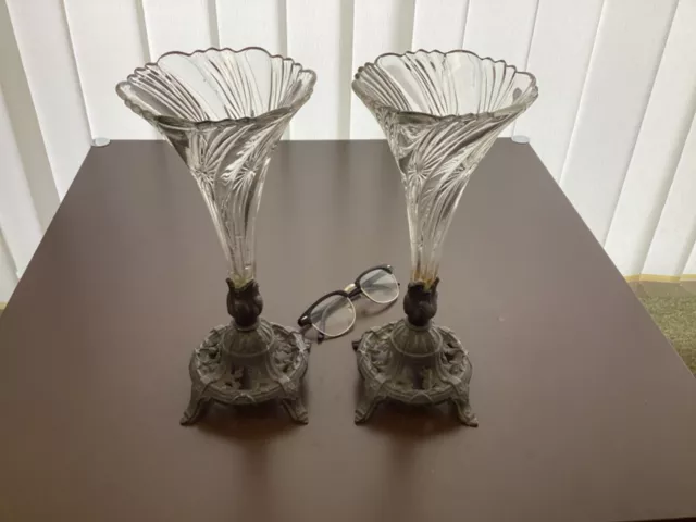 Art Nouveau Jugendstil Hochvasen Typ Baccarat Frankreich um 1910