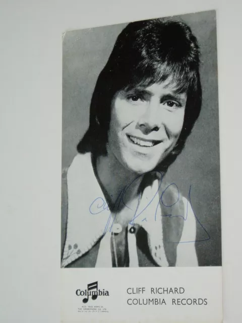 Sir Cliff Richard OBE Original Signed Publicity Card