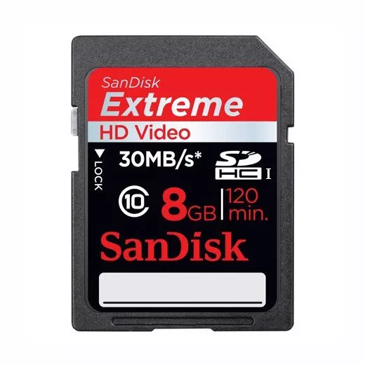 SanDisk 8GB Extreme HD VIDEO SDHC Class 10 Memory SD Card - SDSDX-008G NEW RET