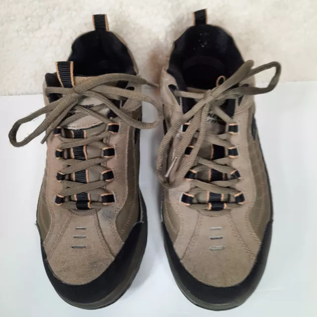 Skechers Mens Shape Ups Walking Shoes Brown Black 50875 Leather Low Top 7M