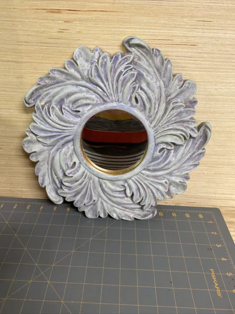 CHALKWARE Midcentury MIRROR 12” Round KIRCH  Co. Great Condition.