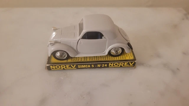 Miniature NOREV 1/43 Simca 5 1936 – Bleue – Boîte D’origine – Très Bon état