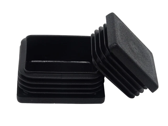 36 Tapones De Láminas De 20 X 20 Mm, Tubo Cuadrado Negro