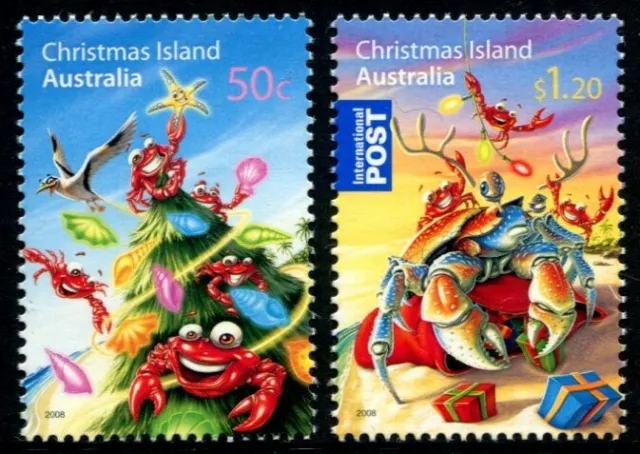 2008 Christmas Island Christmas Issue Set Of 2 Stamps MNH, Clean & Fresh
