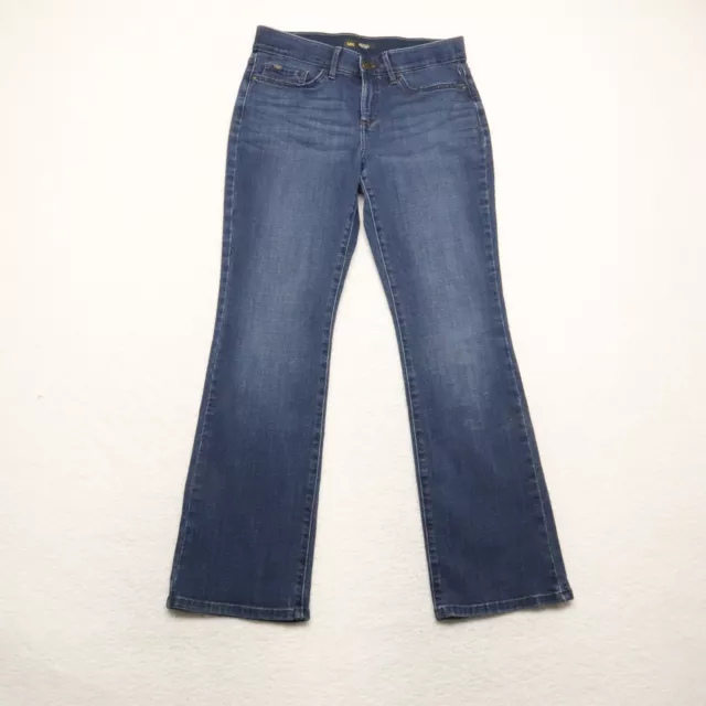 Pantalones de mezclilla elásticos para mujer Lee, talla 8, azul, de ajuste regular, corte de bota, cintura media, cintura elástica