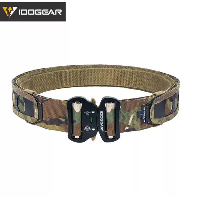 IDOGEAR Tactical Belt 2 Inch Airsoft MOLLE Belt Quick Release Metal Buckle Camo