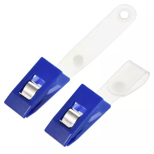 Clips Plástico Metal con PVC Correas para ID Tarjetas Soportes, Azul 25pzs