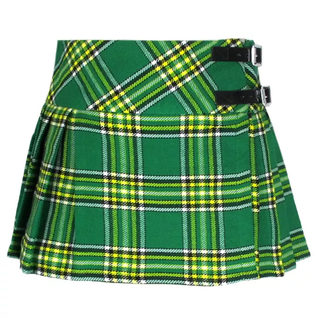 Tartanista Girls Green Tartan Katie Kilt Skirt