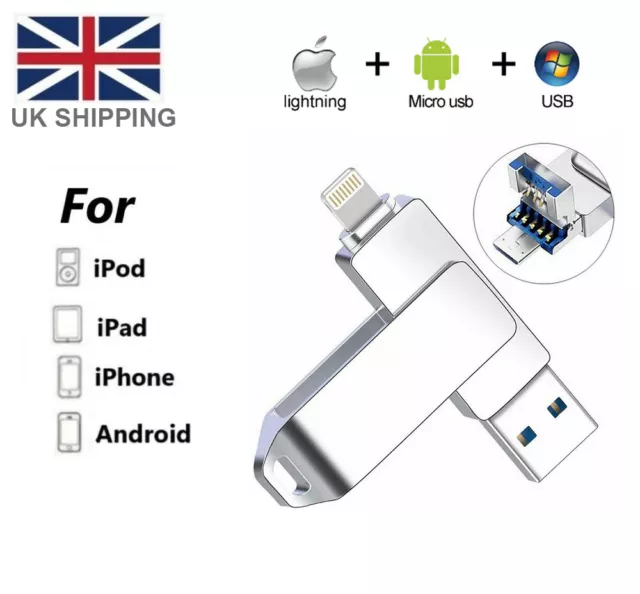 1TB 2TB USB 3.0 Flash Drive External Memory Photo Stick For iPhone 13 14 iPad UK