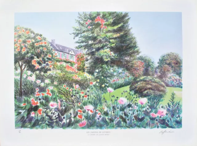 Rolf Rafflewski : Casa de Claude Monet, Litografía Original Firmada,