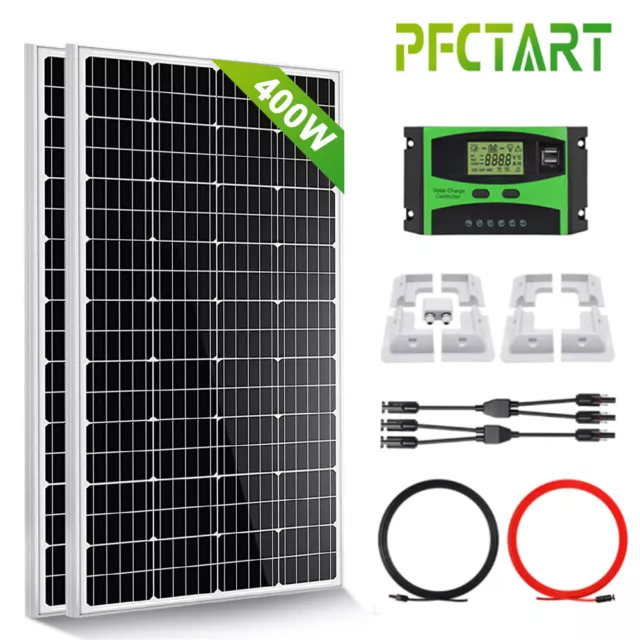 100W 200W 400W 12V Solar Panel Kit with Mounting Brackets Caravan RV Camper Van