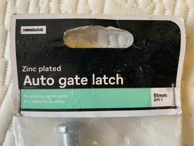 Homebase auto garden-gate latch - zinc plated (unused, still in packaging)