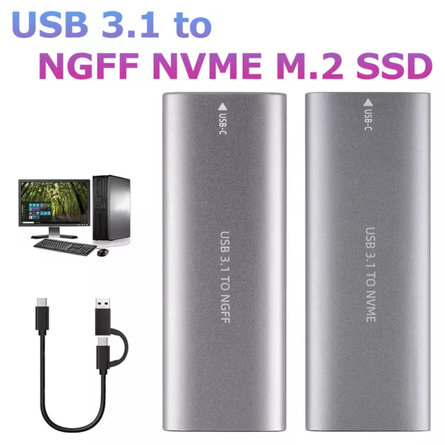 M.2 NGFF NVME SSD Hard Disk Case Enclosure to USB 3.1 GEN2 External Case Good