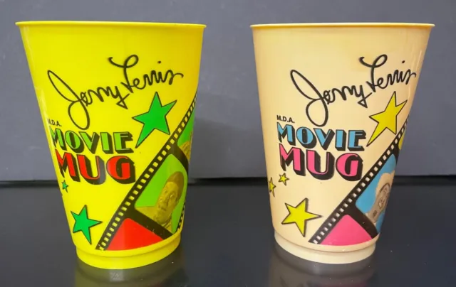Jerry Lewis MDS Movie Mug 7-Eleven Plastic Slurpee Cups 1970's Vintage