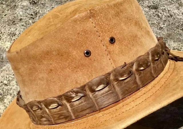 Hat band all hats Australian made Crocodile leather CITES HAT EXTRA  Adjustable